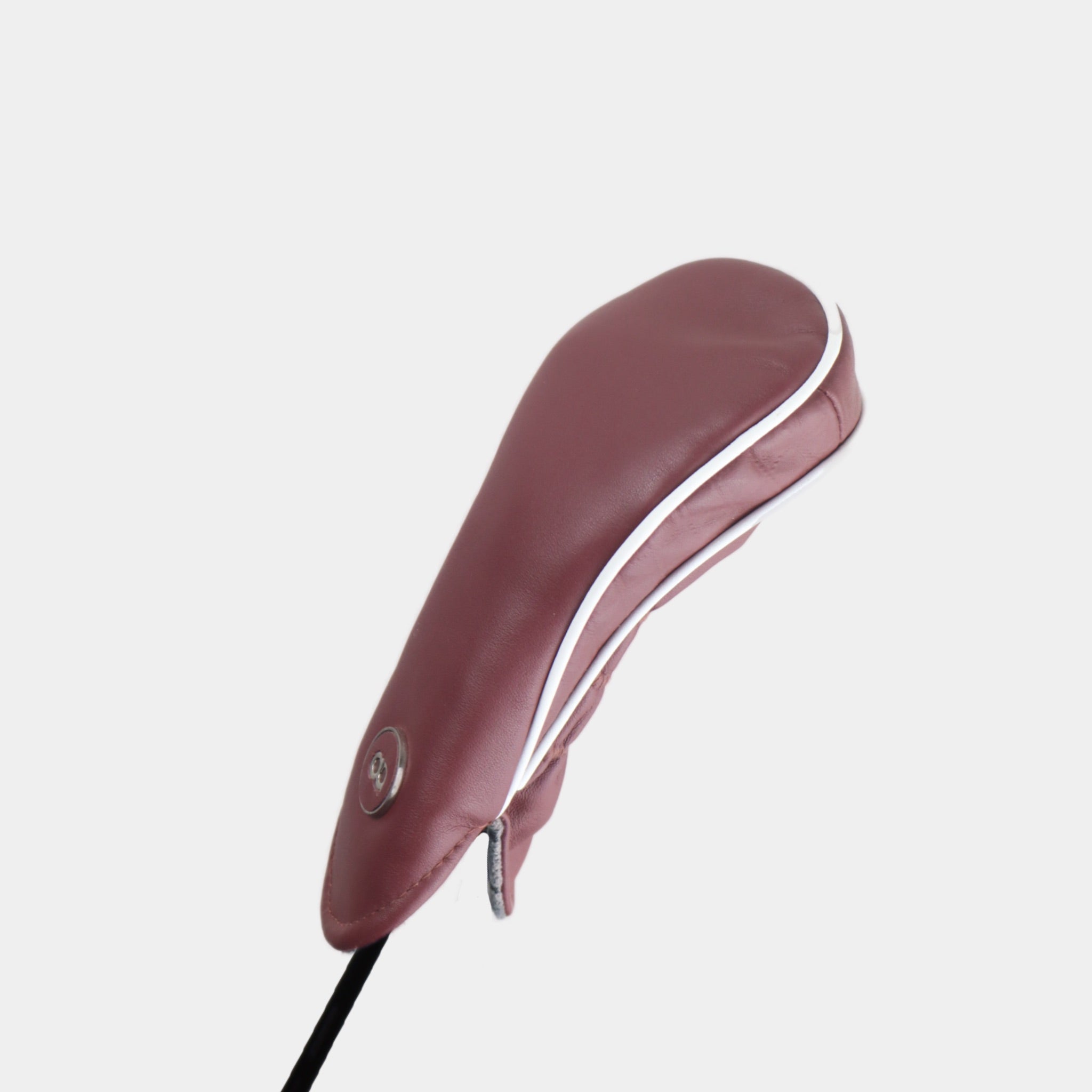 Burgundy /wine leather fairway golf club replacement headcover. Golf gift for women. Designer golf accessory. Waterproof. Leather emboss.