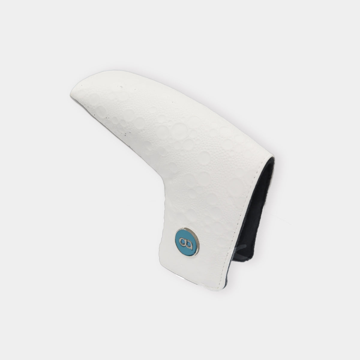White leather moon' emboss putter golf club replacement headcover. Golf gift for women. Designer golf accessory. Waterproof.