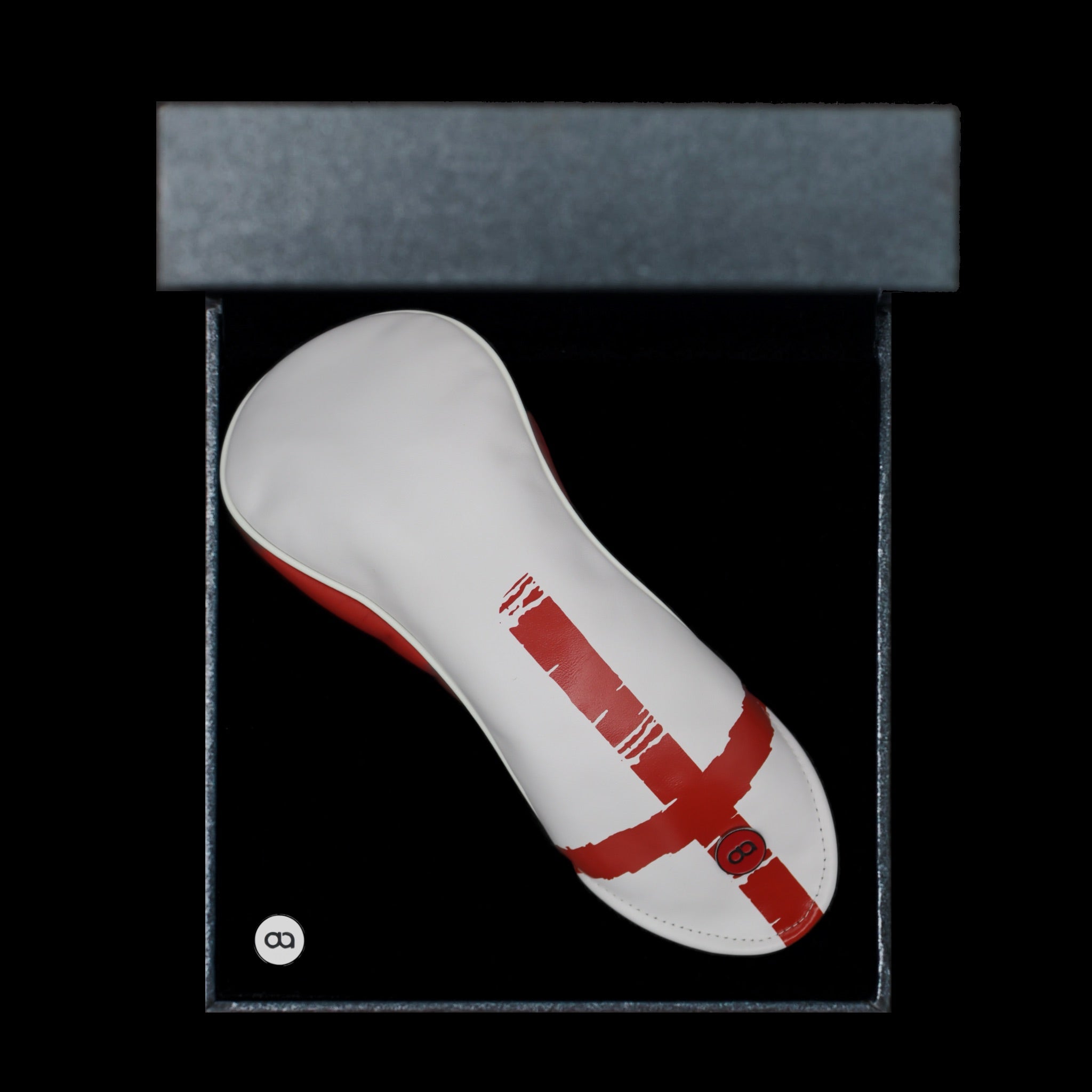 England white and red St. George's cross leather headcover in black gift box