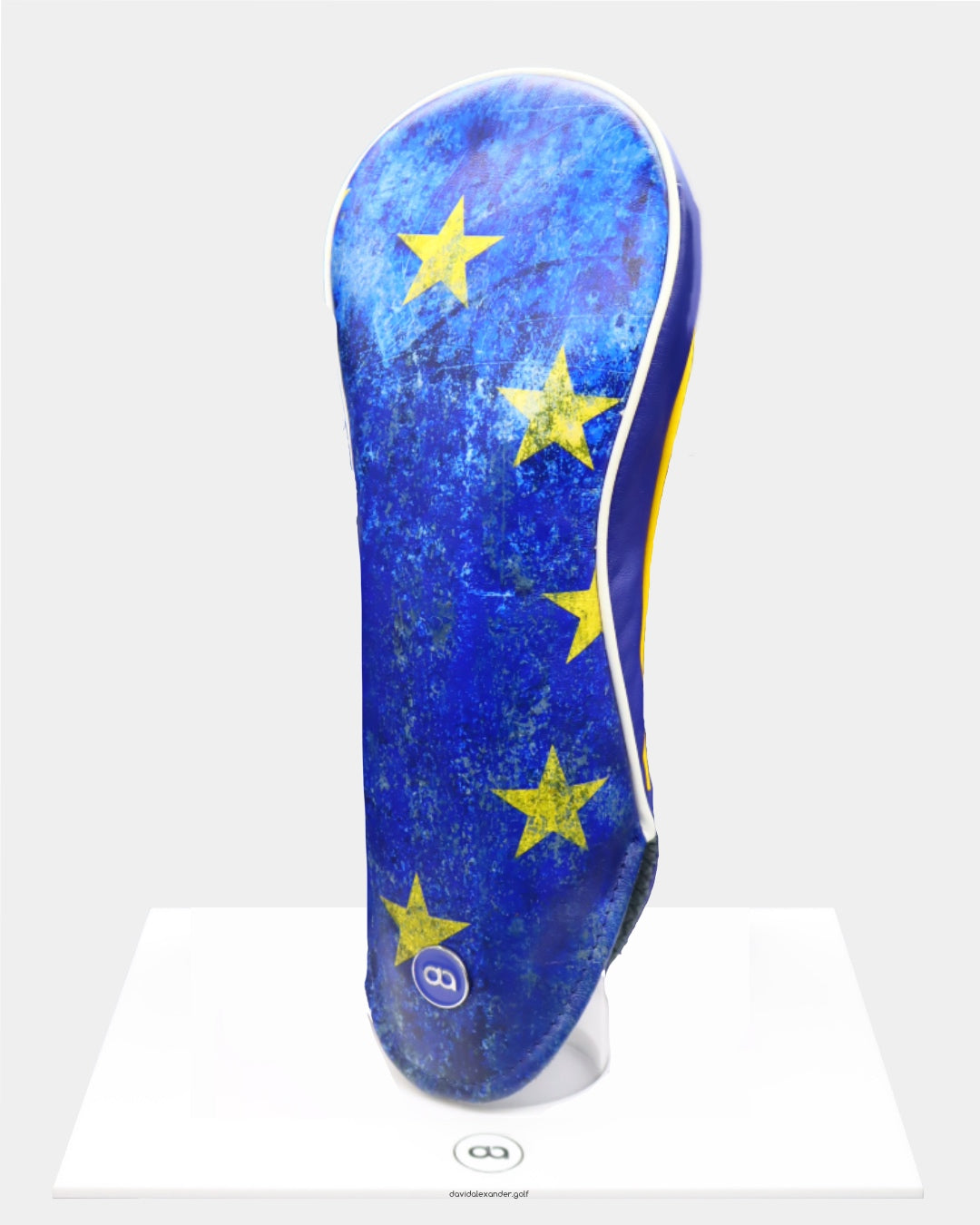 European Ryder Cup leather driver golf club replacement headcover. Golf gift for men /women. Designer golf accessory. Waterproof. Digital print.