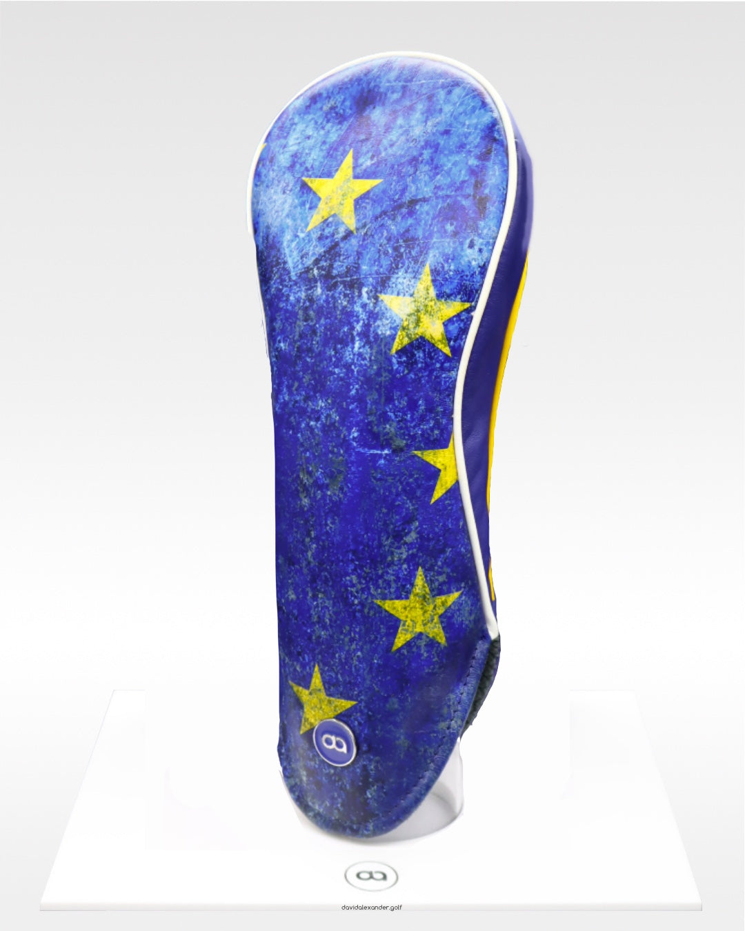 European Ryder Cup leather driver golf club replacement headcover. Golf gift for men /women. Designer golf accessory. Waterproof. Digital print.