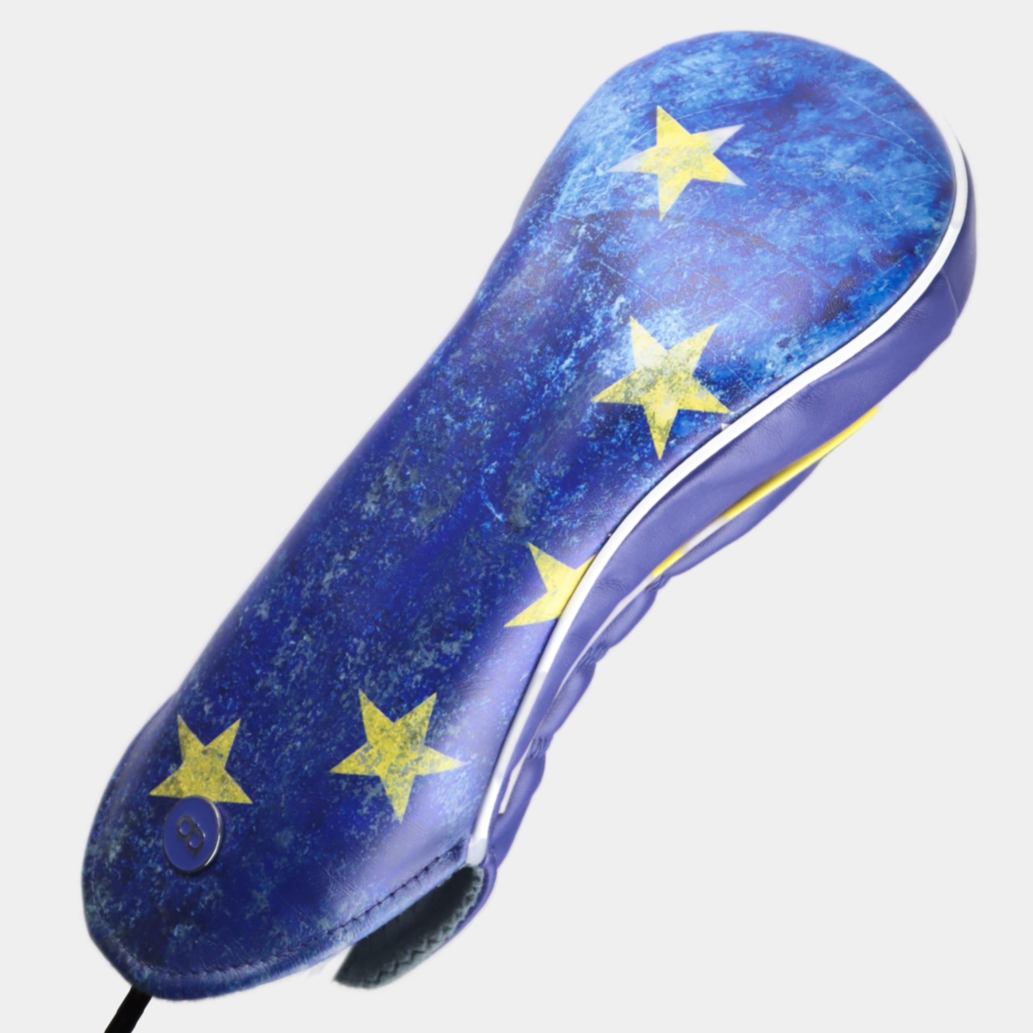 European Ryder Cup leather driver golf club replacement headcover. Golf gift for men /women. Designer golf accessory. Waterproof. Digital print.