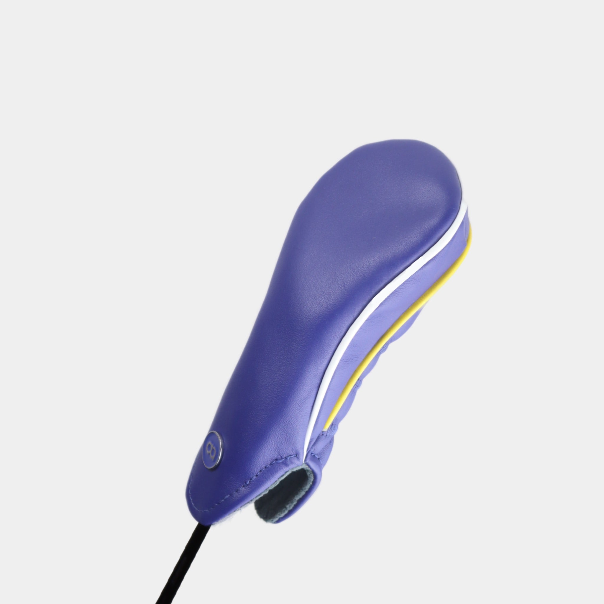 Blue leather hybrid golf club replacement headcover. Golf gift for men /women. Designer golf accessory. Waterproof.