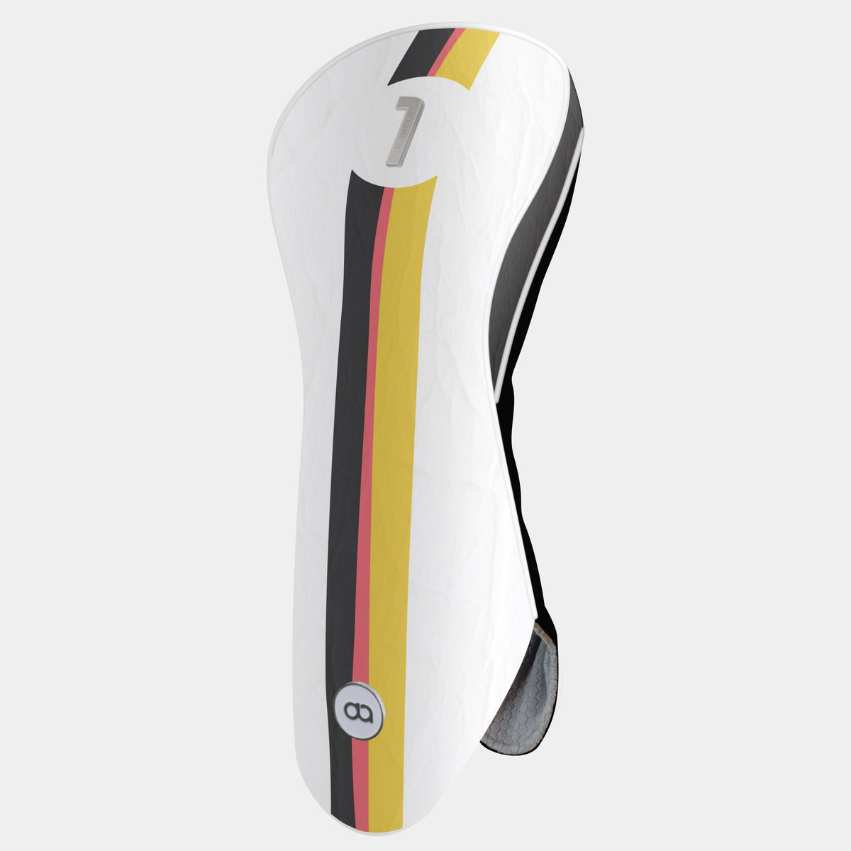 Germnay white, and black leather golf club (driver) headcover by David Alexander