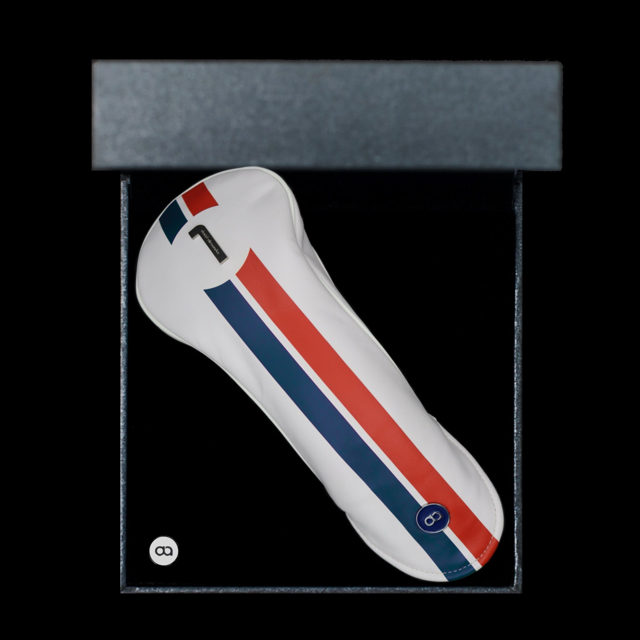France leather golf club headcover in a black gift box