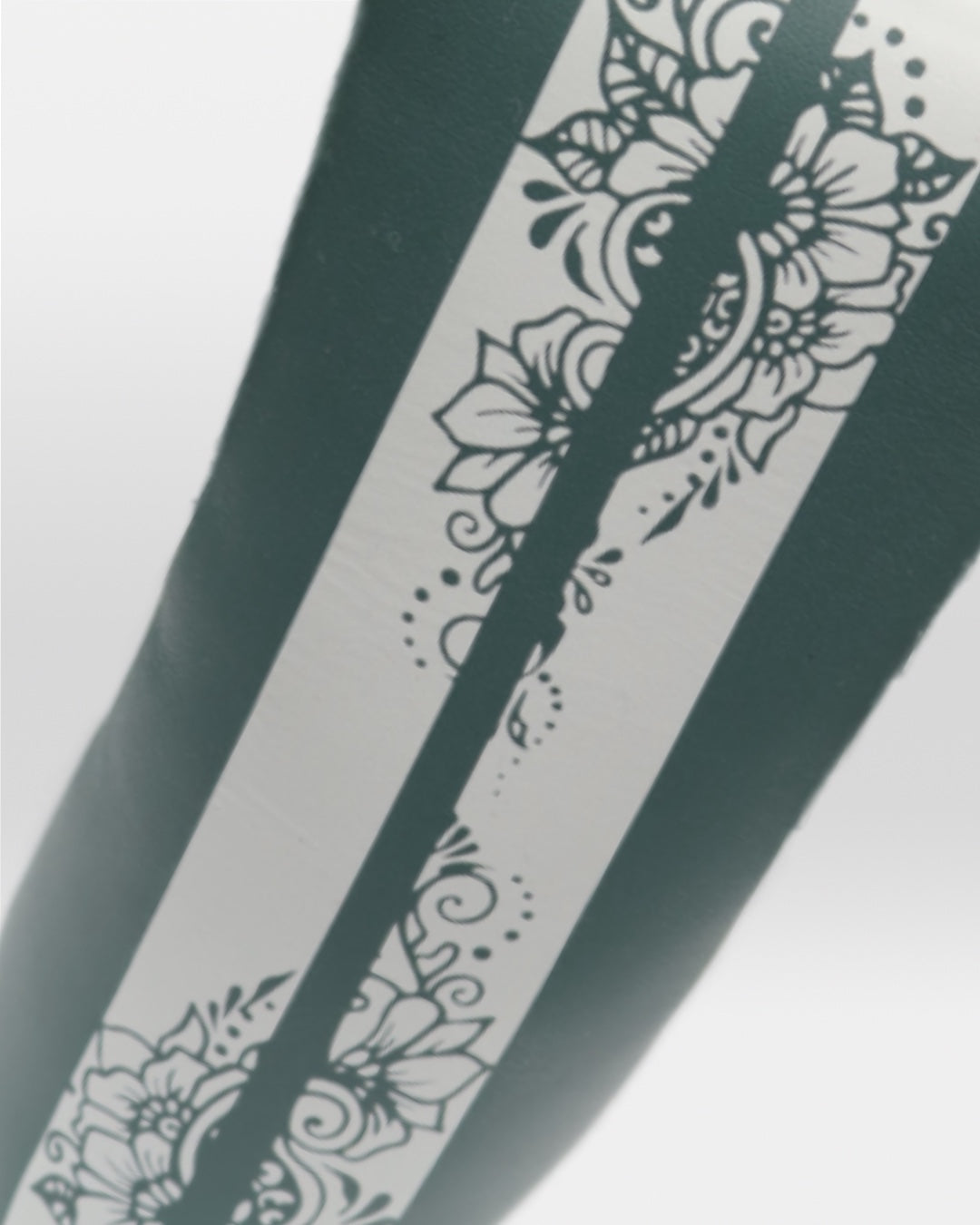Green golf club head cover with white henna pattern by David Alexander