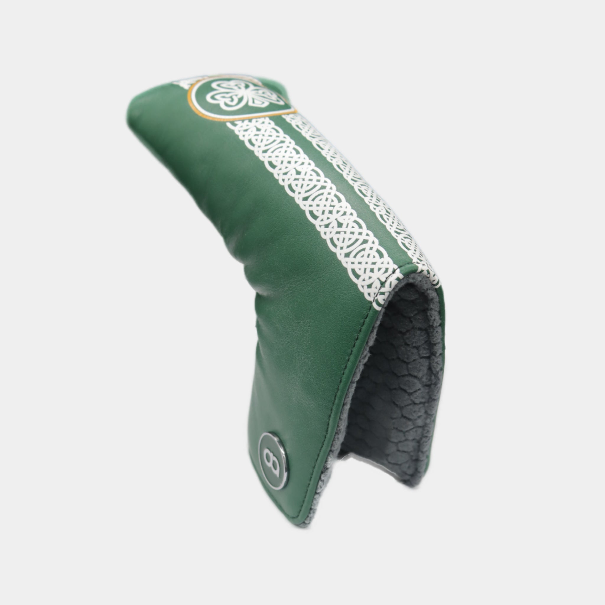 Ireland leather putter golf club replacement headcover. Green and white. Golf gift for men /women. Designer golf accessory. Waterproof. Digital print.