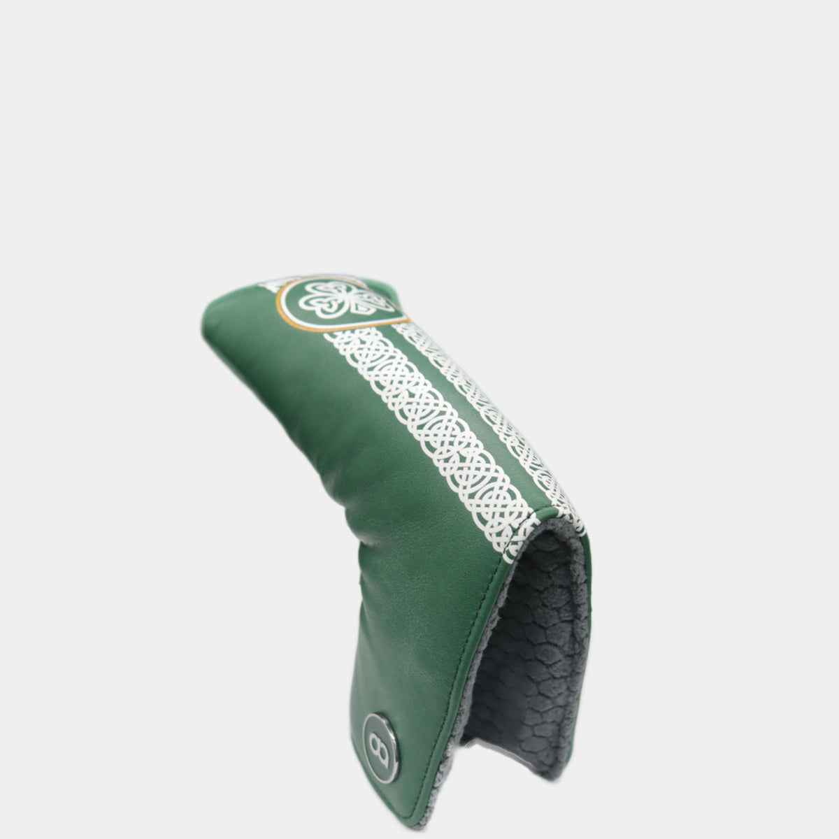 Ireland leather putter golf club replacement headcover. Green and white. Golf gift for men /women. Designer golf accessory. Waterproof. Digital print.