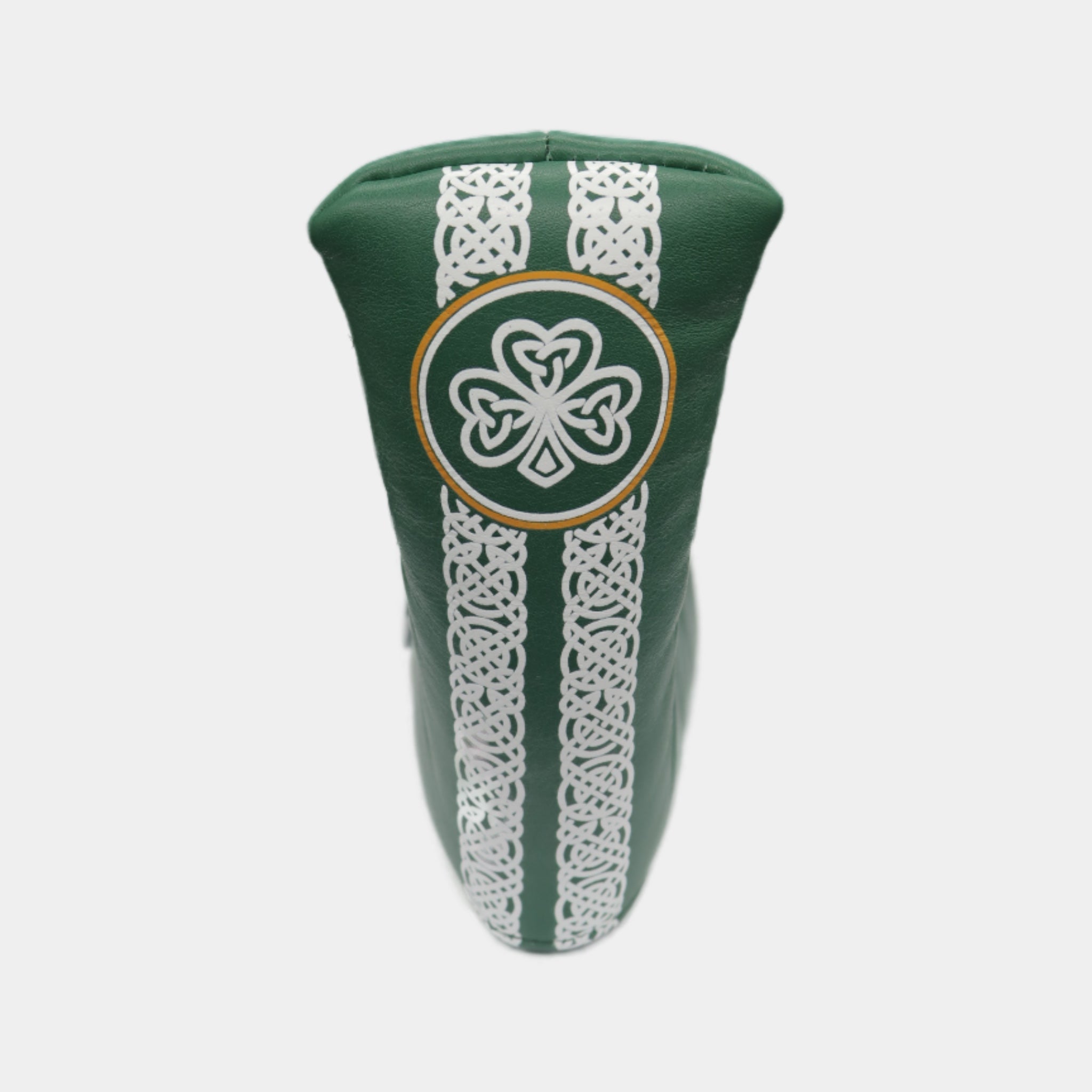 Ireland leather putter golf club replacement headcover. Green and white. Golf gift for men /women. Designer golf accessory. Waterproof. Digital print.