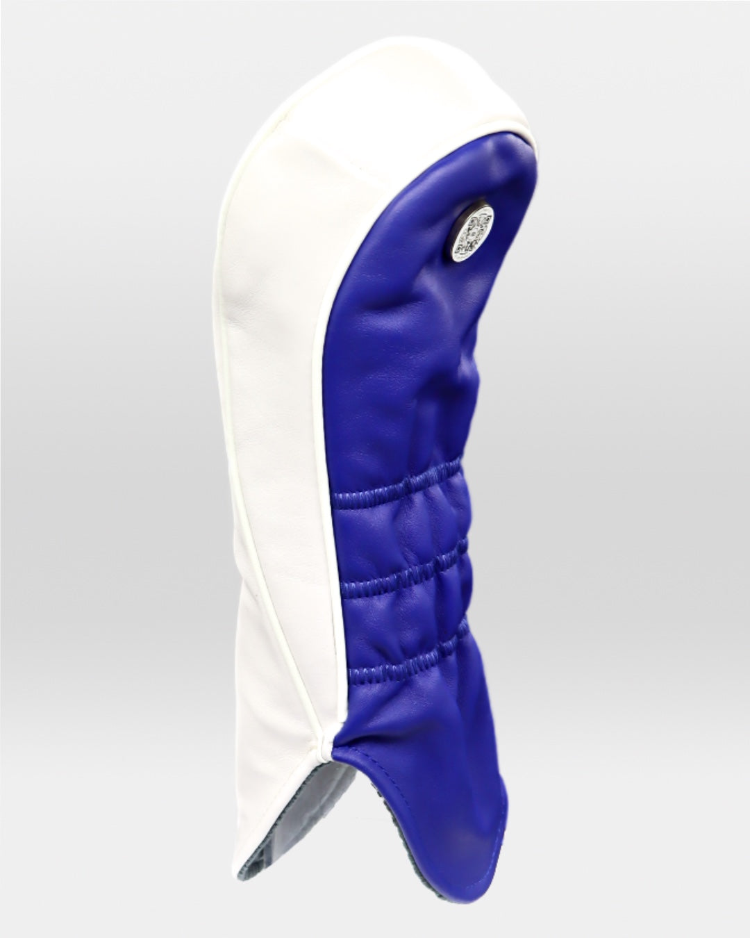 Italia white and blue leather headcover by David Alexander.
