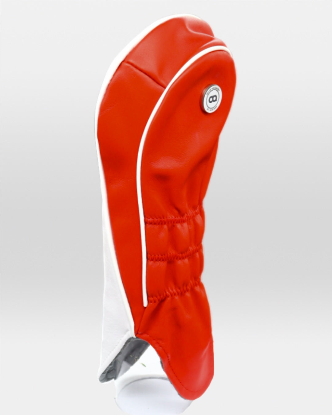 White and leather driver golf club replacement headcover. Golf gift for men /women. Designer golf accessory. Waterproof. Customisable. Digital print.