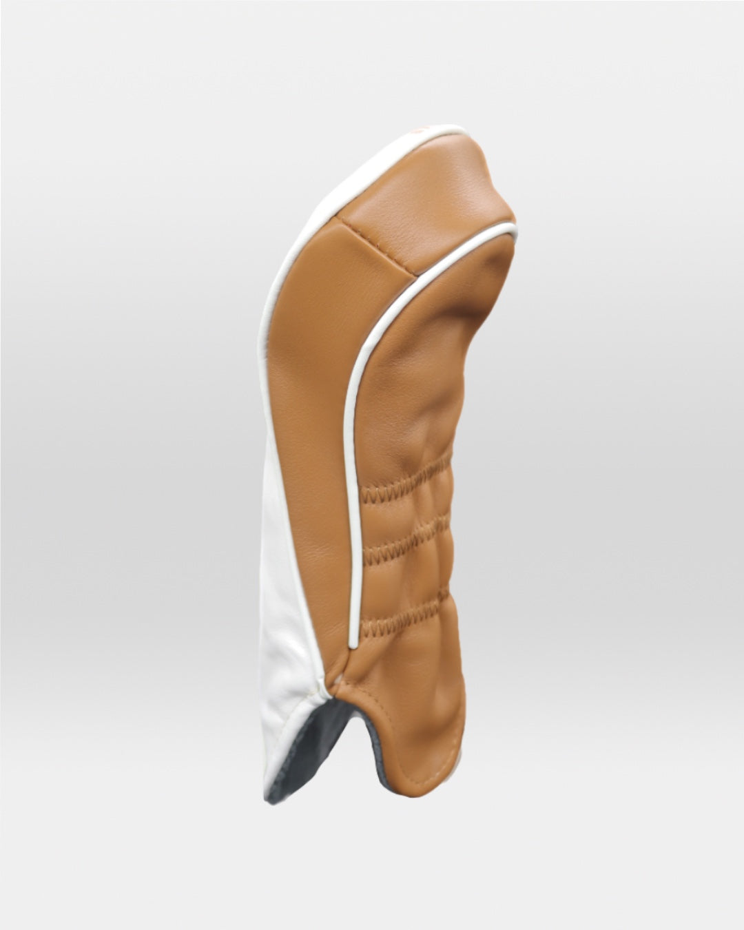 White and bronze leather headcover with rose design by David Alexander