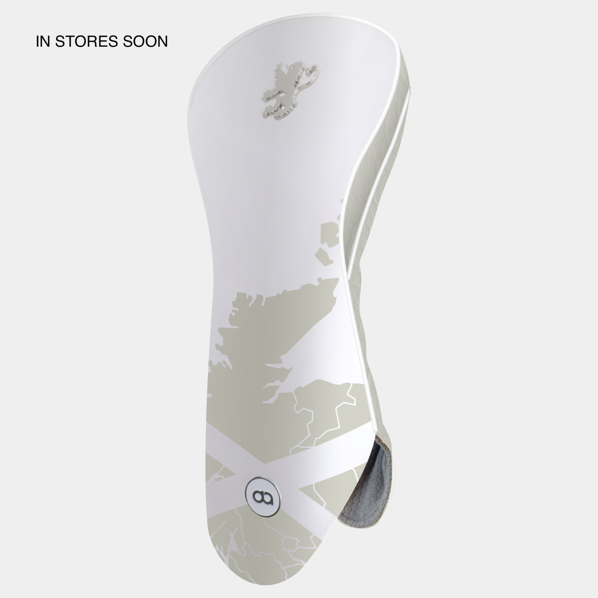 SCOTLAND Luxury Leather DRIVER Headcover in White and Beige