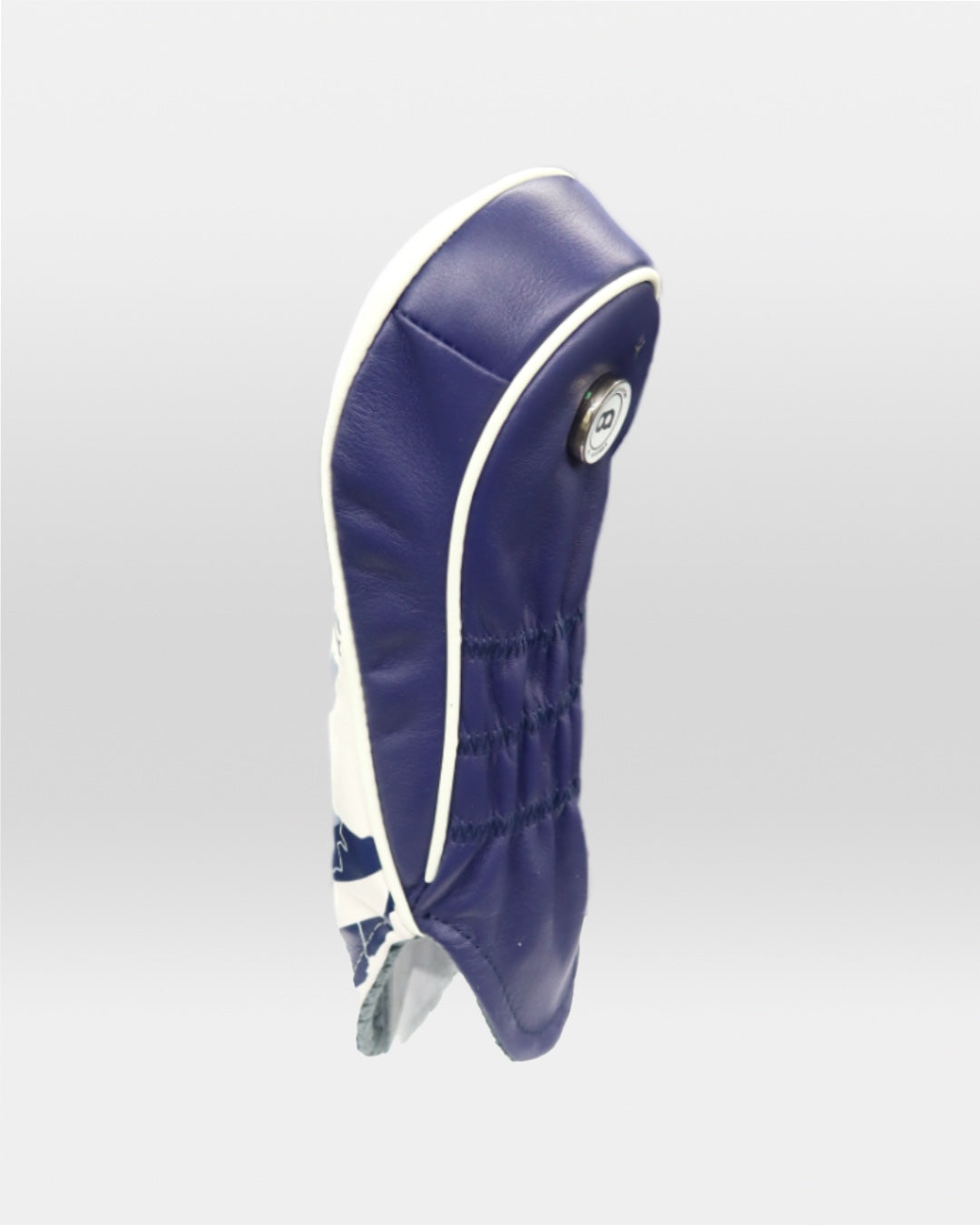 Scotland leather fairway golf club replacement headcover. White and navy blue. Golf gift for men /women. Designer golf accessory. Waterproof. Digital print.