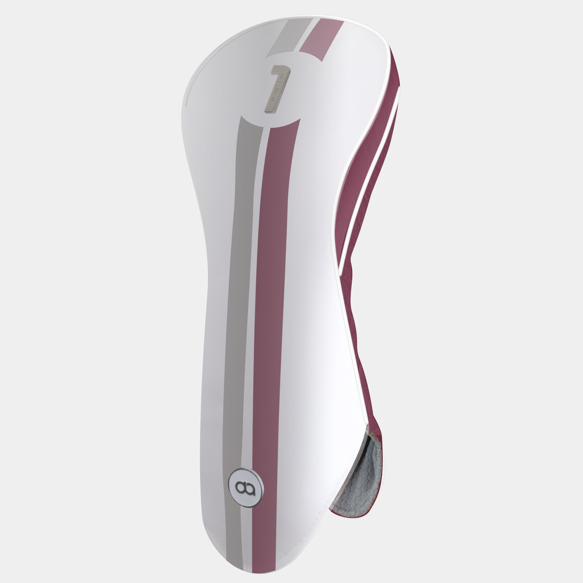 SIGNATURE Luxury Leather DRIVER Headcover in White and Burgundy