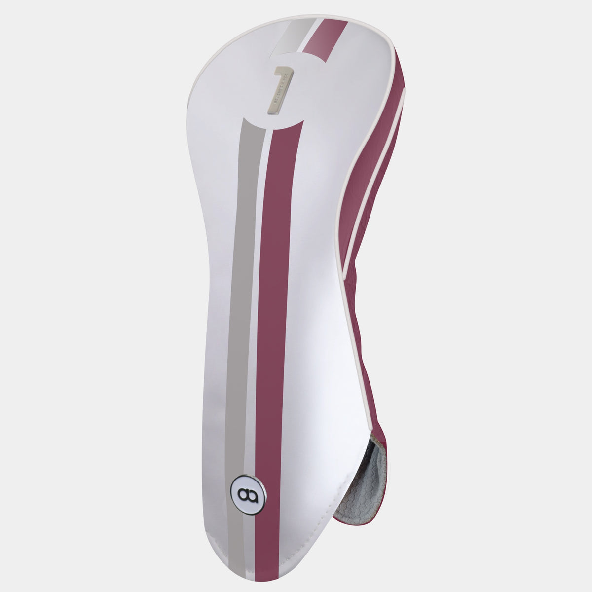 SIGNATURE Luxury Leather DRIVER Headcover in White and Burgundy