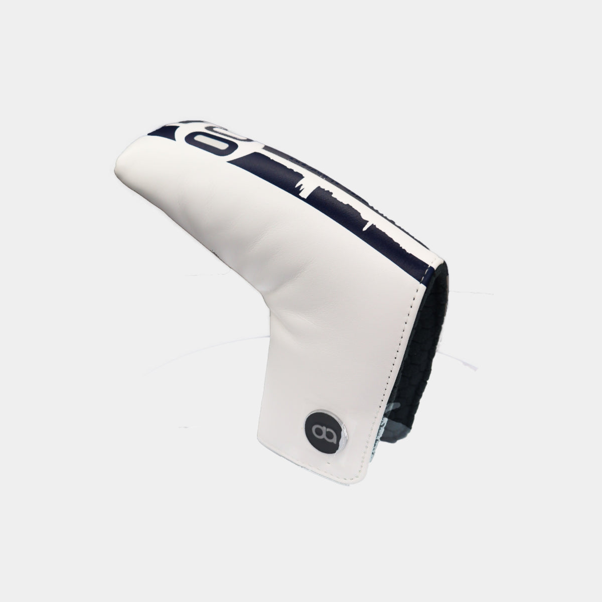White St. Andrews leather putter golf club replacement headcover. Golf gift for women /men. Designer golf accessory. Waterproof. Digital print.