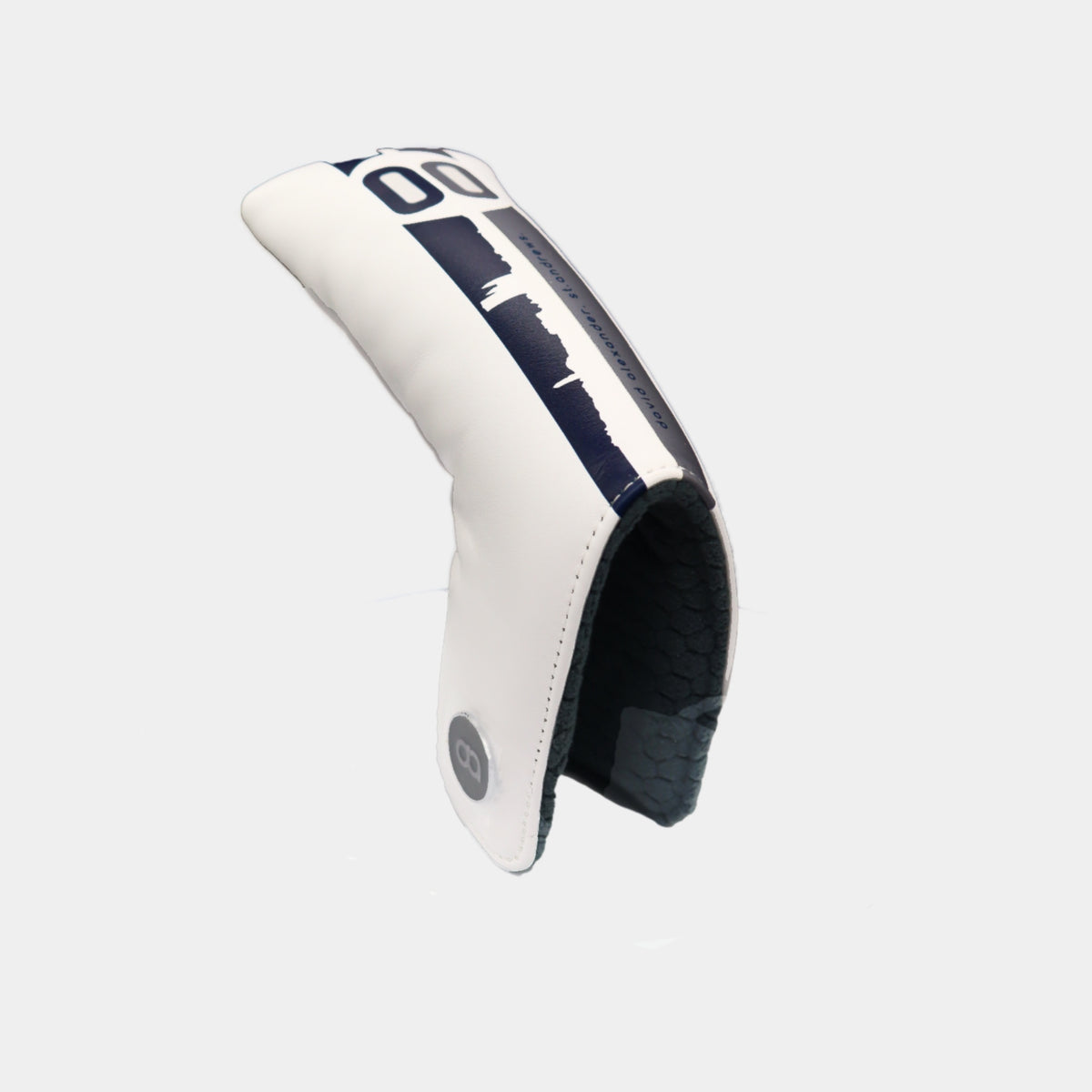 White St. Andrews leather putter golf club replacement headcover. Golf gift for women /men. Designer golf accessory. Waterproof. Digital print.