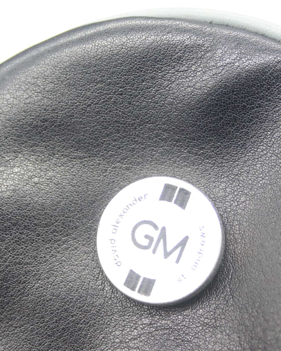 Personalisation on black racing line leather golf club