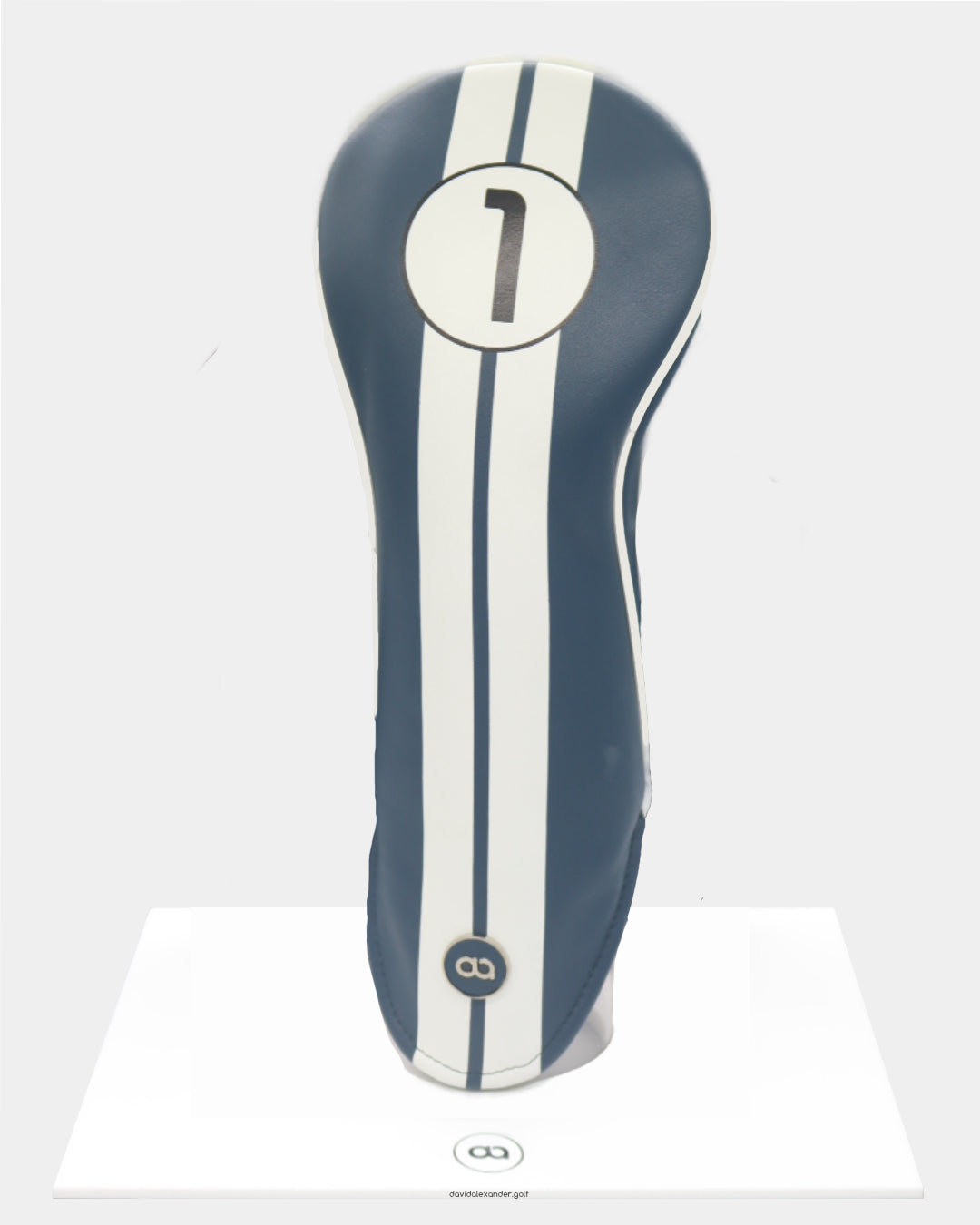 Maderia blue leather driver golf club replacement headcover. Golf gift for women. Designer golf accessory. Waterproof. Customisable. Digital print.