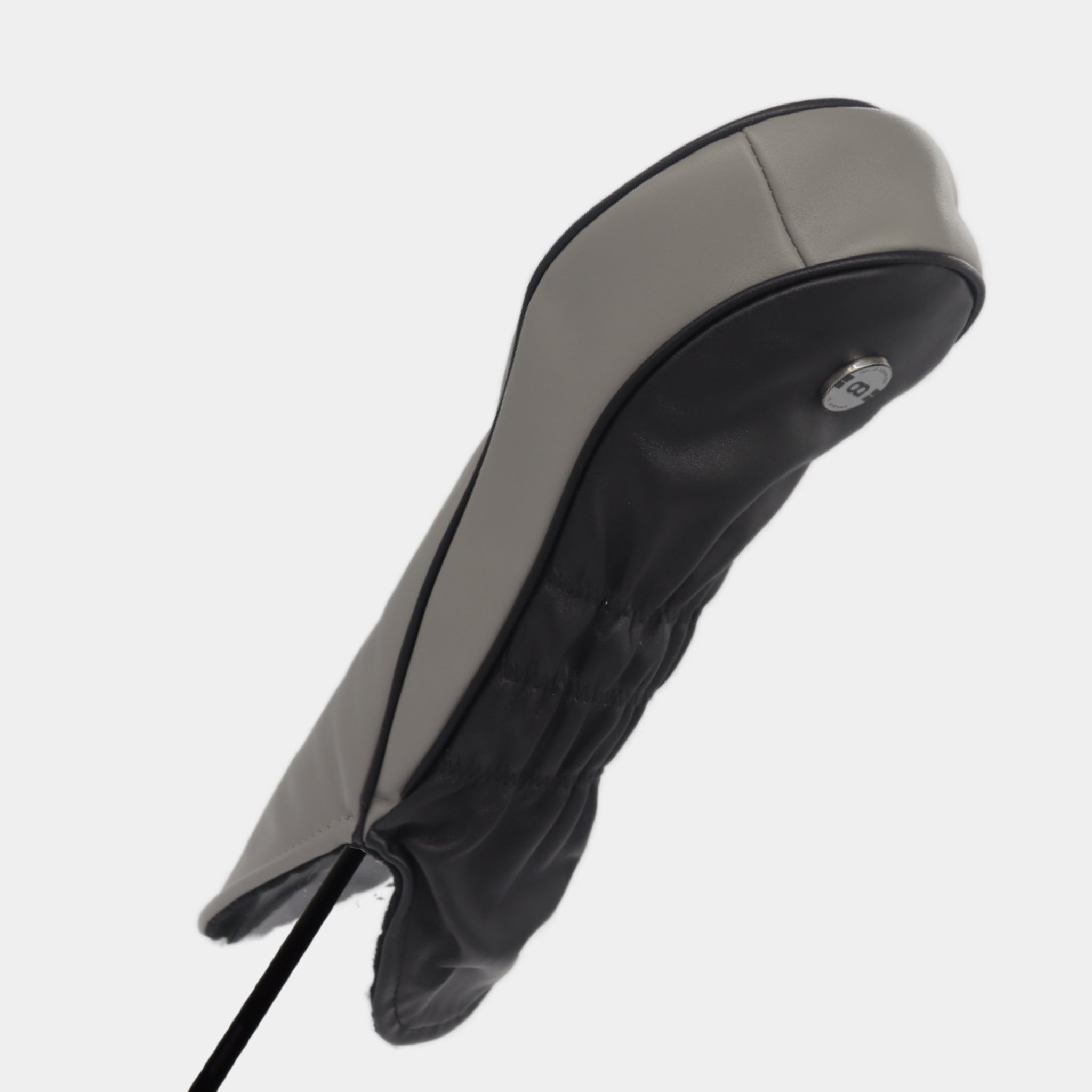 Grey and black leather golf club headcover by David Alexander