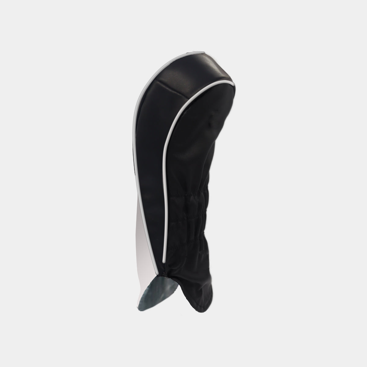 A golf club headcover in royal blue and white, shown from a side profile view against a light gray background.