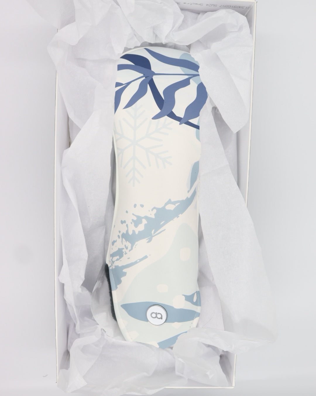 Winter leather golf club headcover in a gift box. David Alexander Golf.