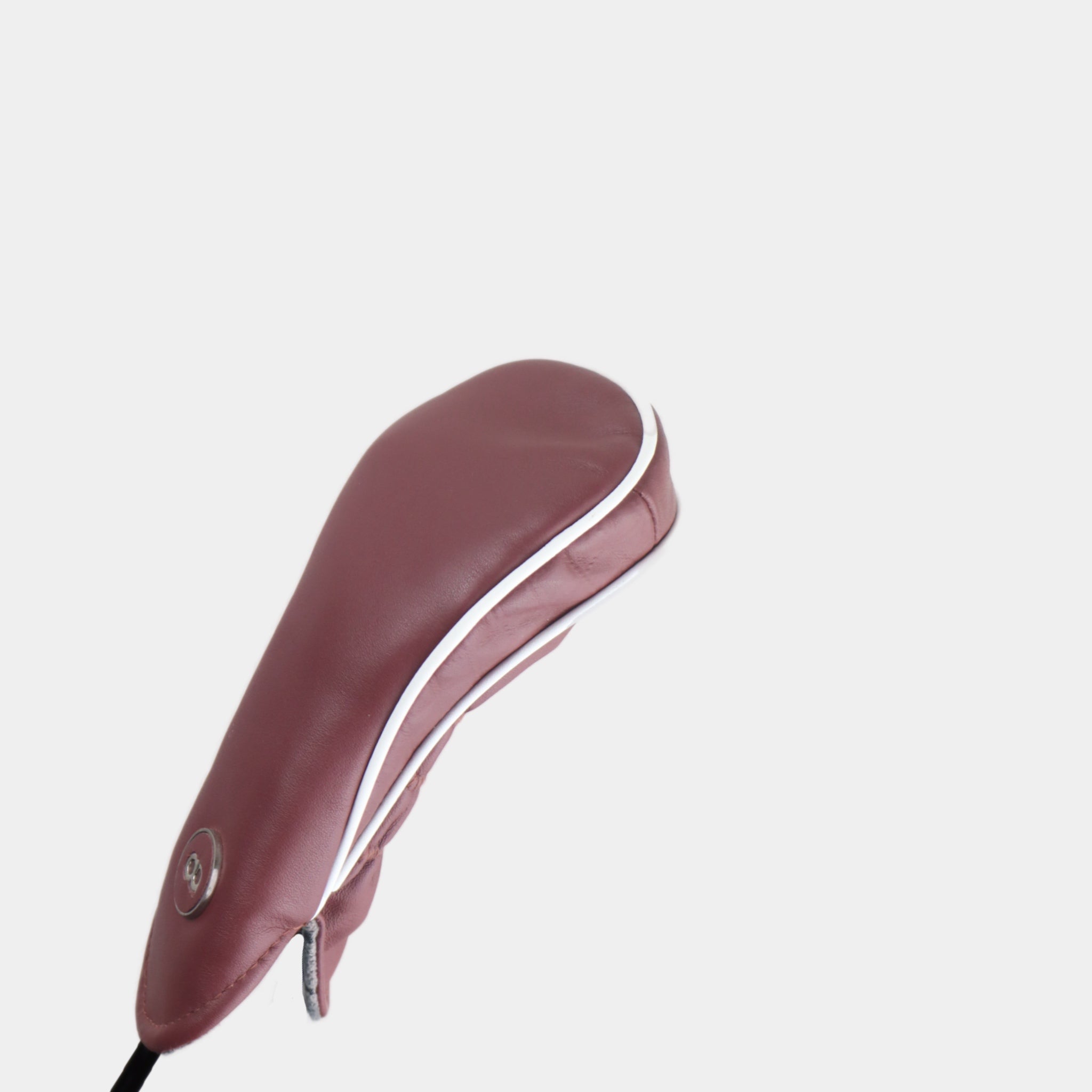 Burgundy /wine leather fairway golf club replacement headcover. Golf gift for women. Designer golf accessory. Waterproof. Leather emboss.