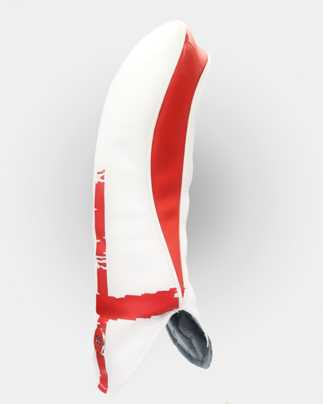 England white and red leather driver headcover by David Alexander