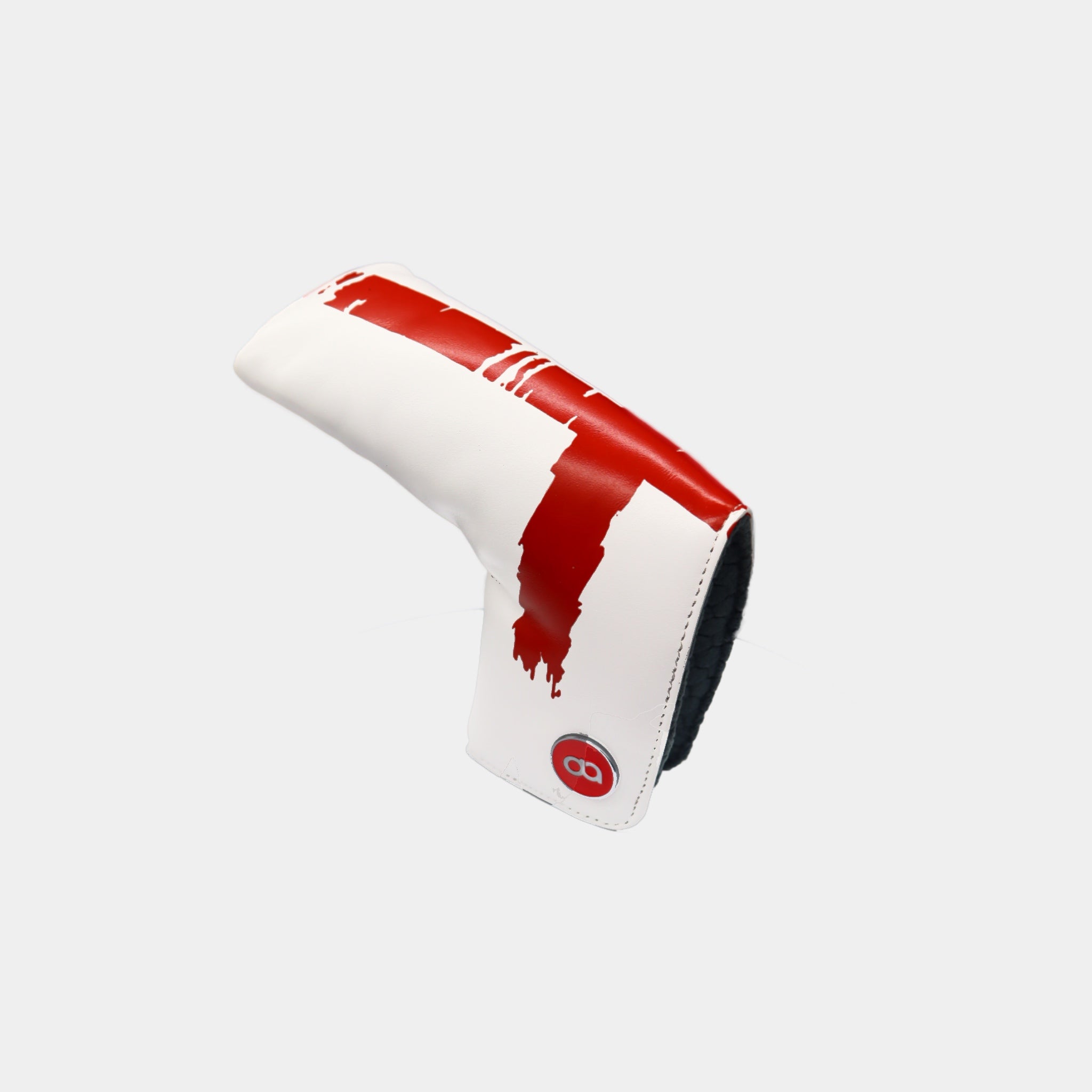 England leather putter golf club replacement headcover. Red and white, Golf gift for men /women. Designer golf accessory. Waterproof. Digital print.