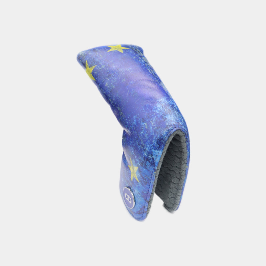 European Ryder Cup leather putter golf club replacement headcover. Golf gift for men /women. Designer golf accessory. Waterproof. Digital print. 