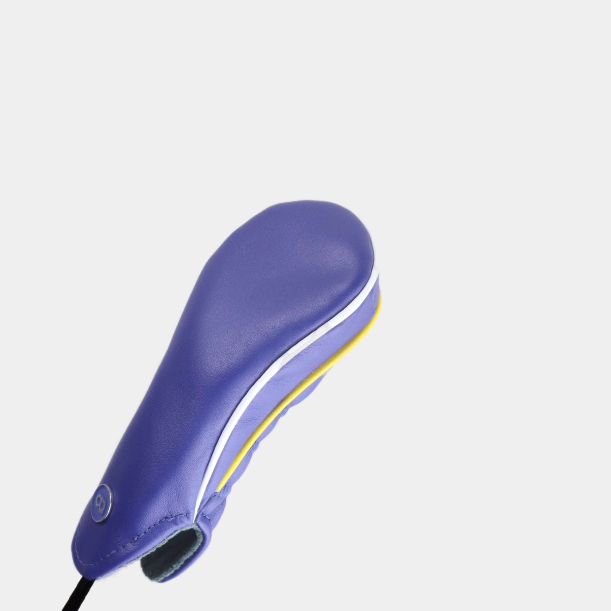 Blue leather hybrid golf club replacement headcover. Golf gift for men /women. Designer golf accessory. Waterproof.