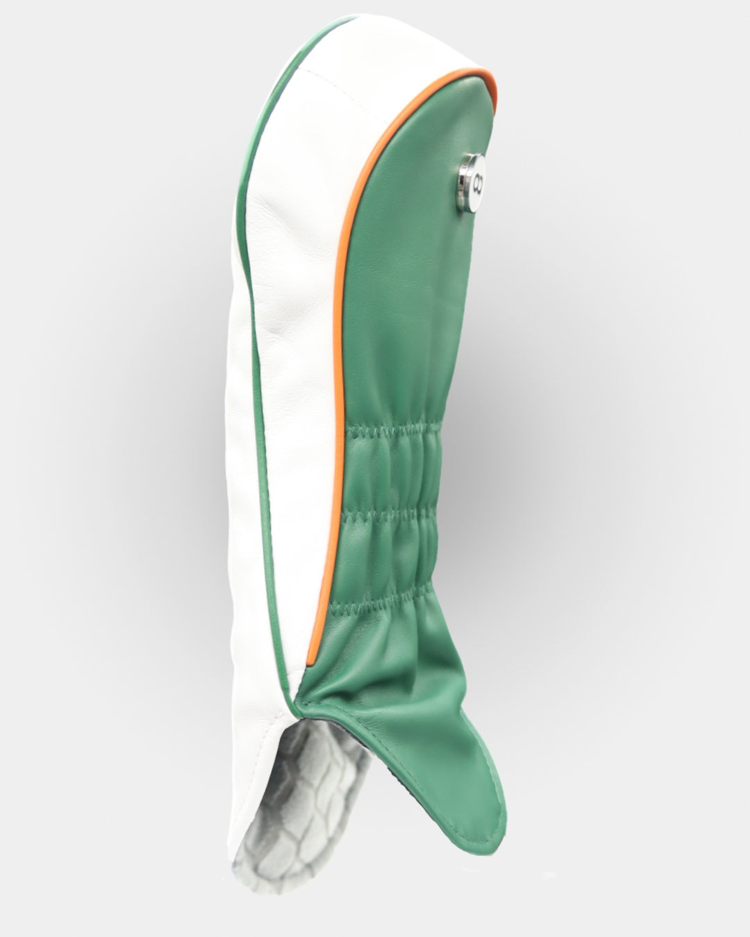 Ireland white and green leather driver headcover by David Alexander. 
