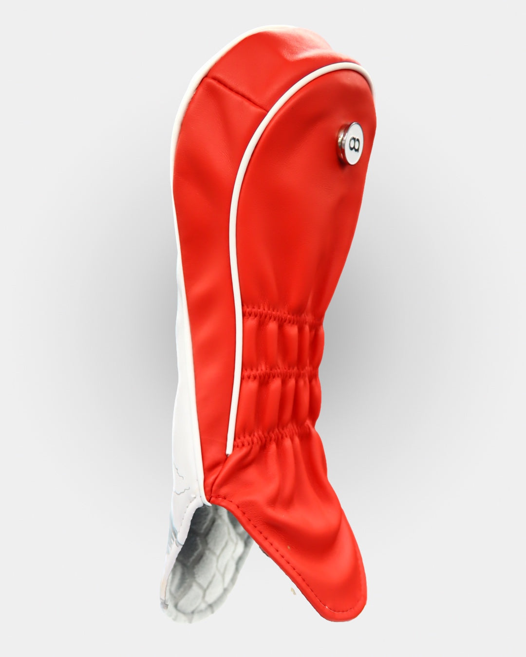 Japan white and red leather driver headcover by David Alexander. 
