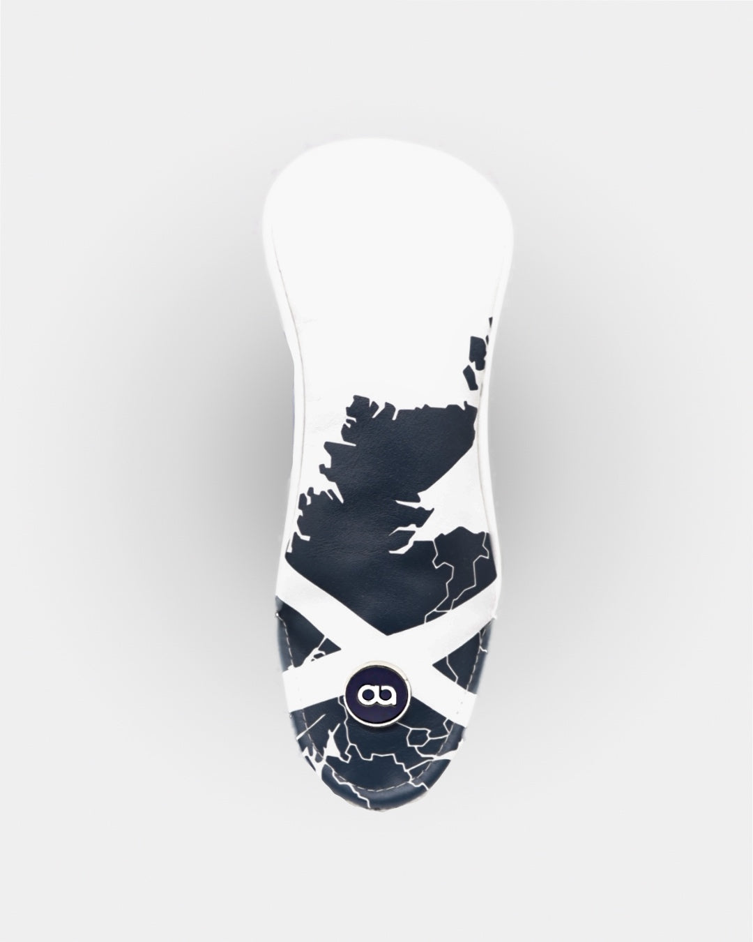 Scotland white and navy blue leather fairway wood headcover by David Alexander