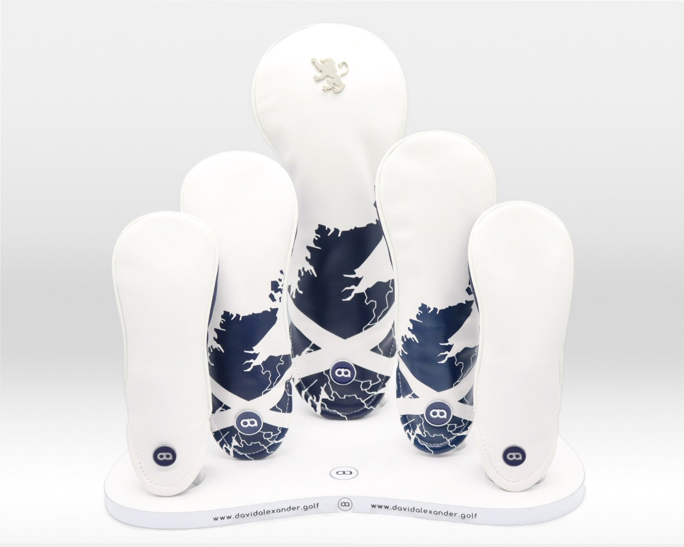 Scotland leather golf club headcover set by David Alexander