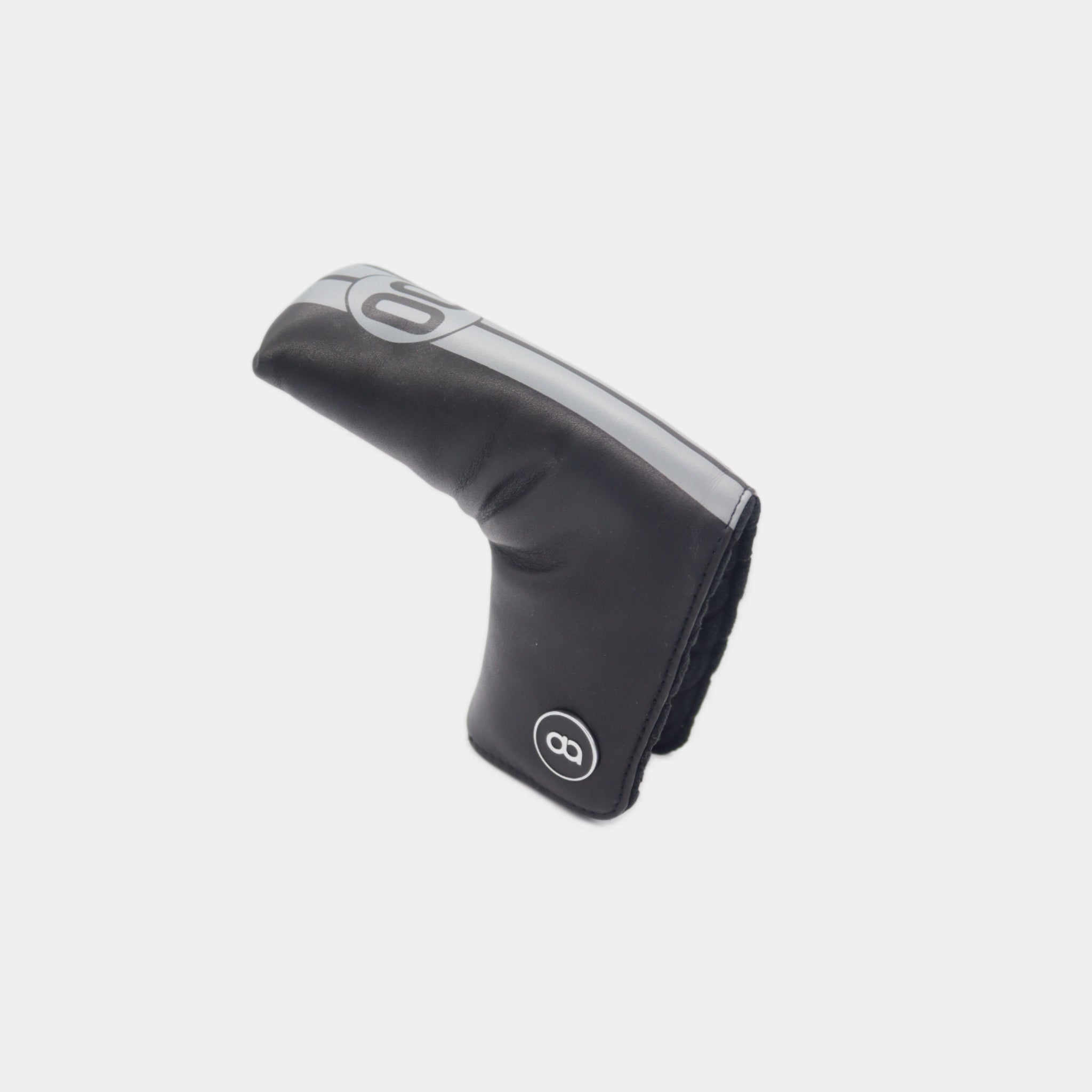 Black leather putter golf club replacement headcover. Golf gift for men. Designer golf accessory. Waterproof. Digital print.