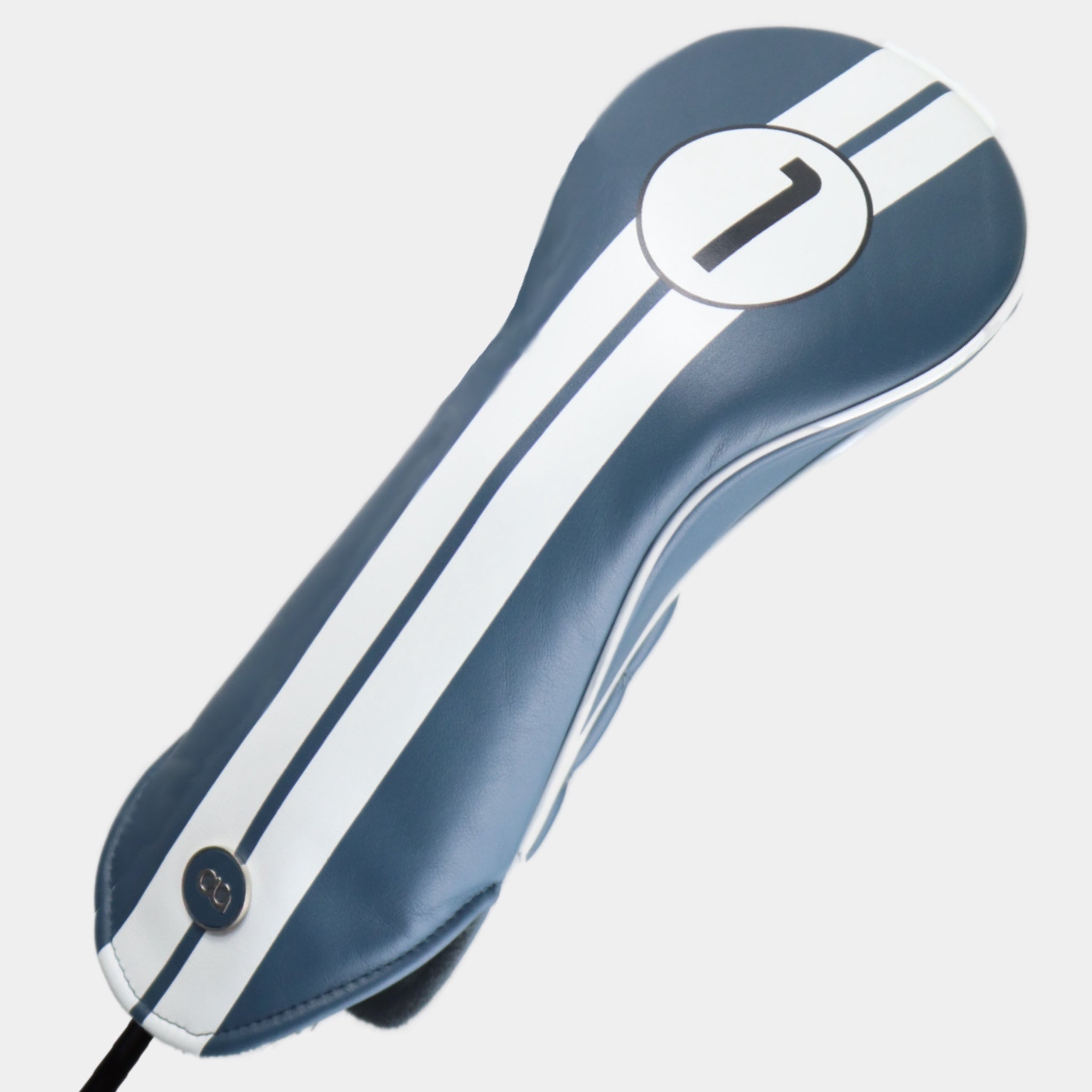 Maderia blue leather driver golf club replacement headcover. Golf gift for women. Designer golf accessory. Waterproof. Customisable. Digital print.