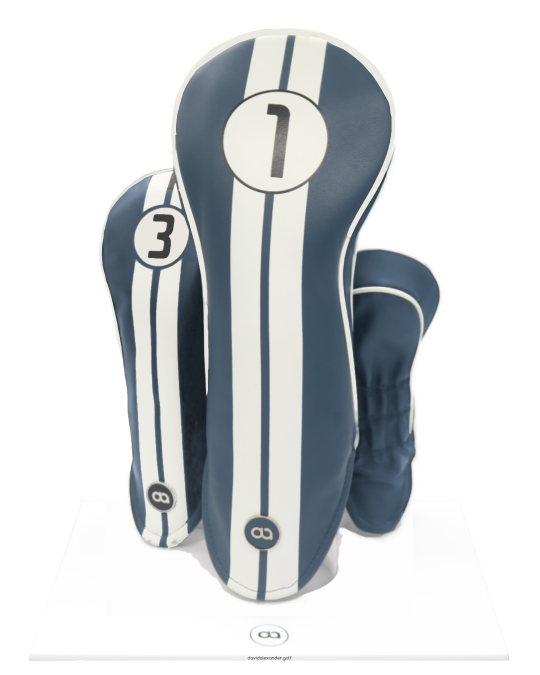 Maderia blue golf club headcover set. Racing Line by David Alexander