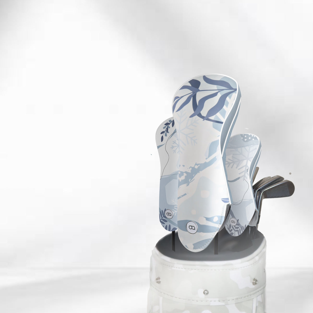WINTER Luxury Leather DRIVER Headcover in White and Grey