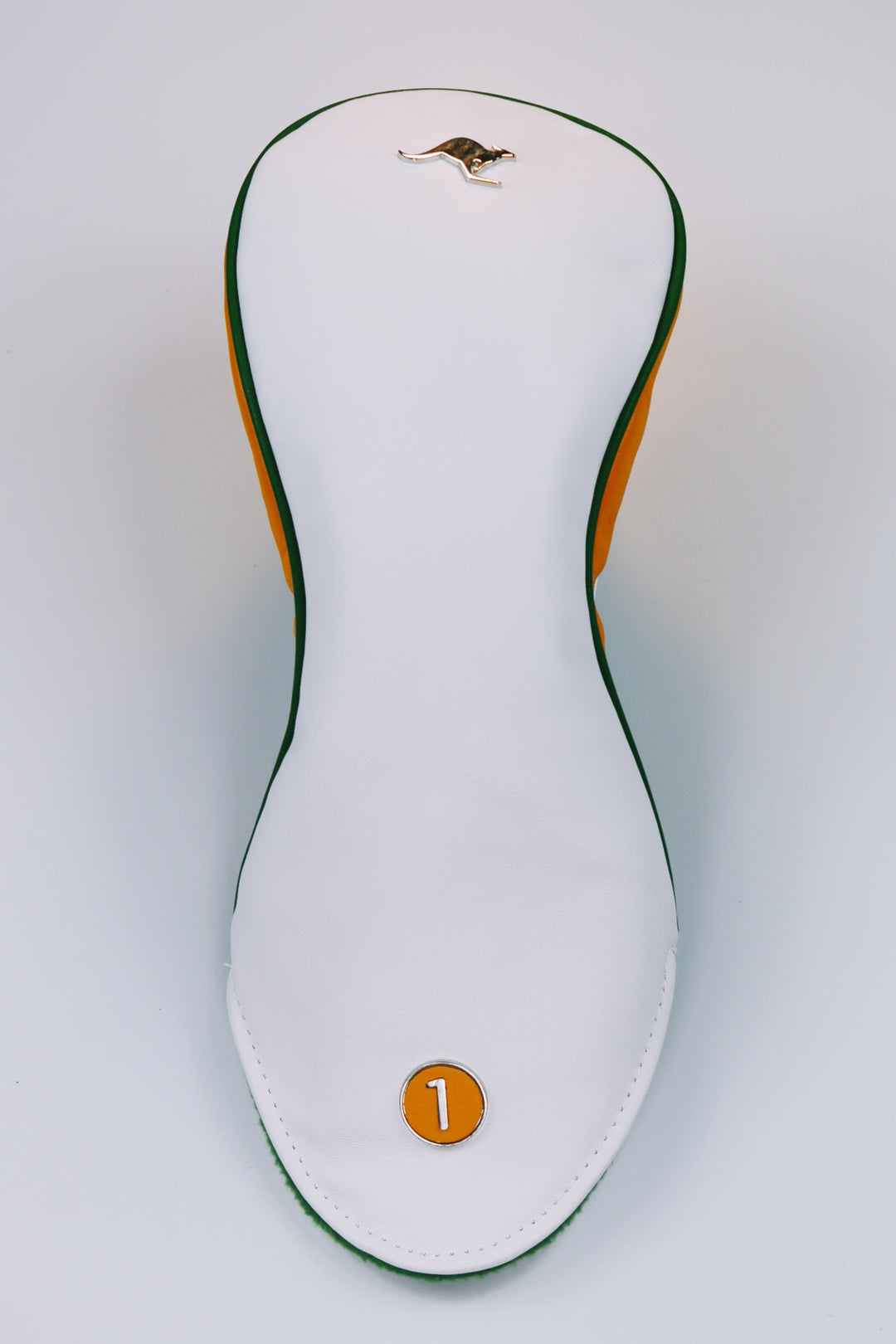 Australia golf club headcover. White, gold, green. David Alexander Golf