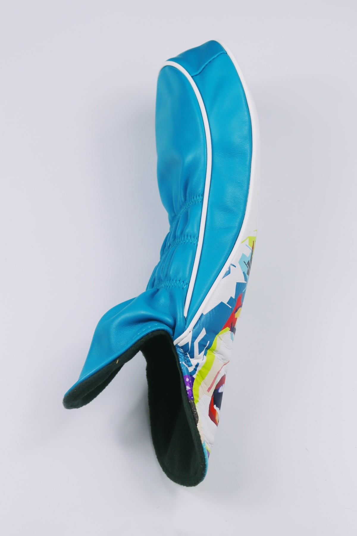 White and aqua leather driver head-cover featuring Marilyn Monroe