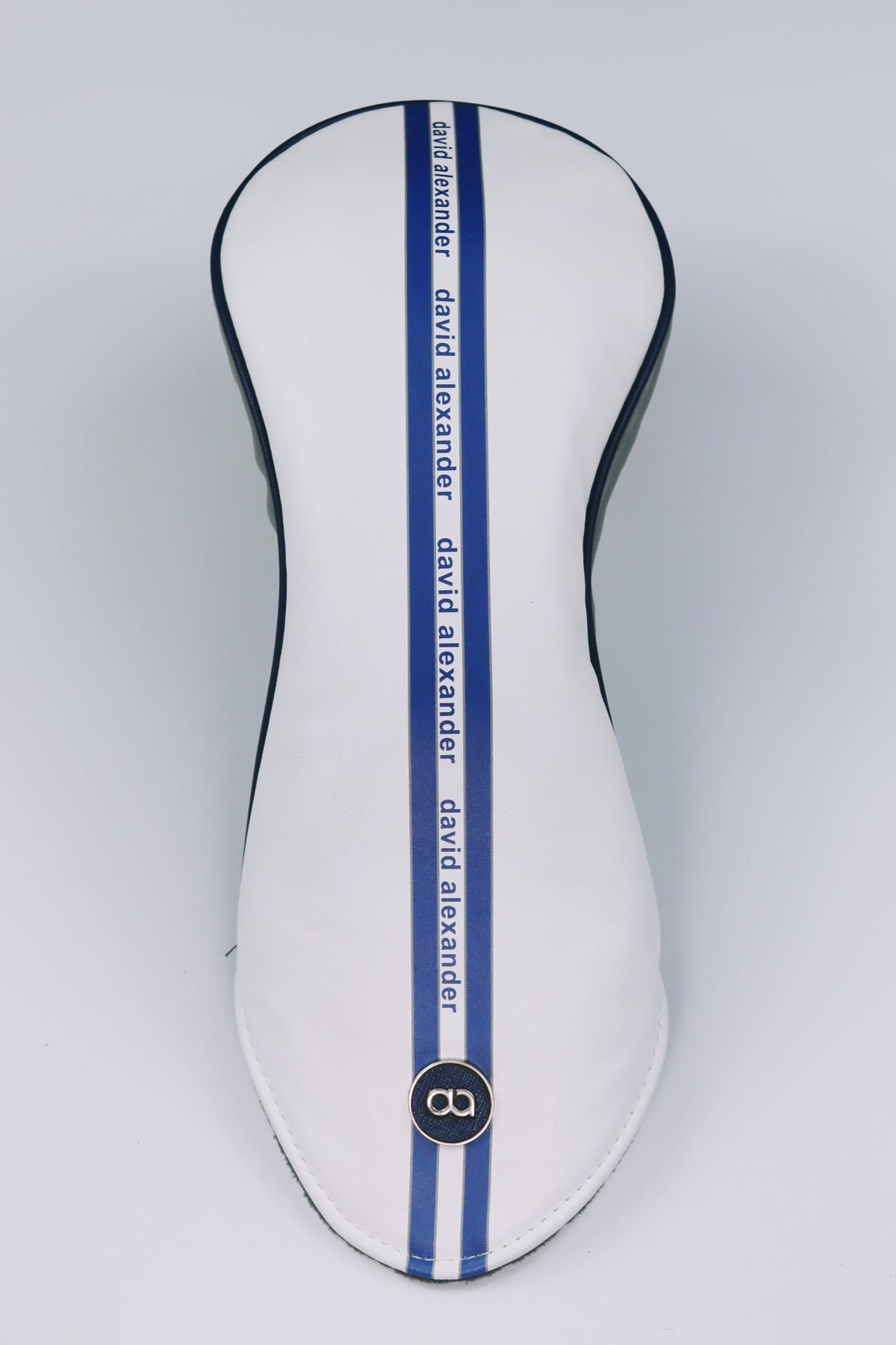 White and blue leather driver head-cover by David Alexander